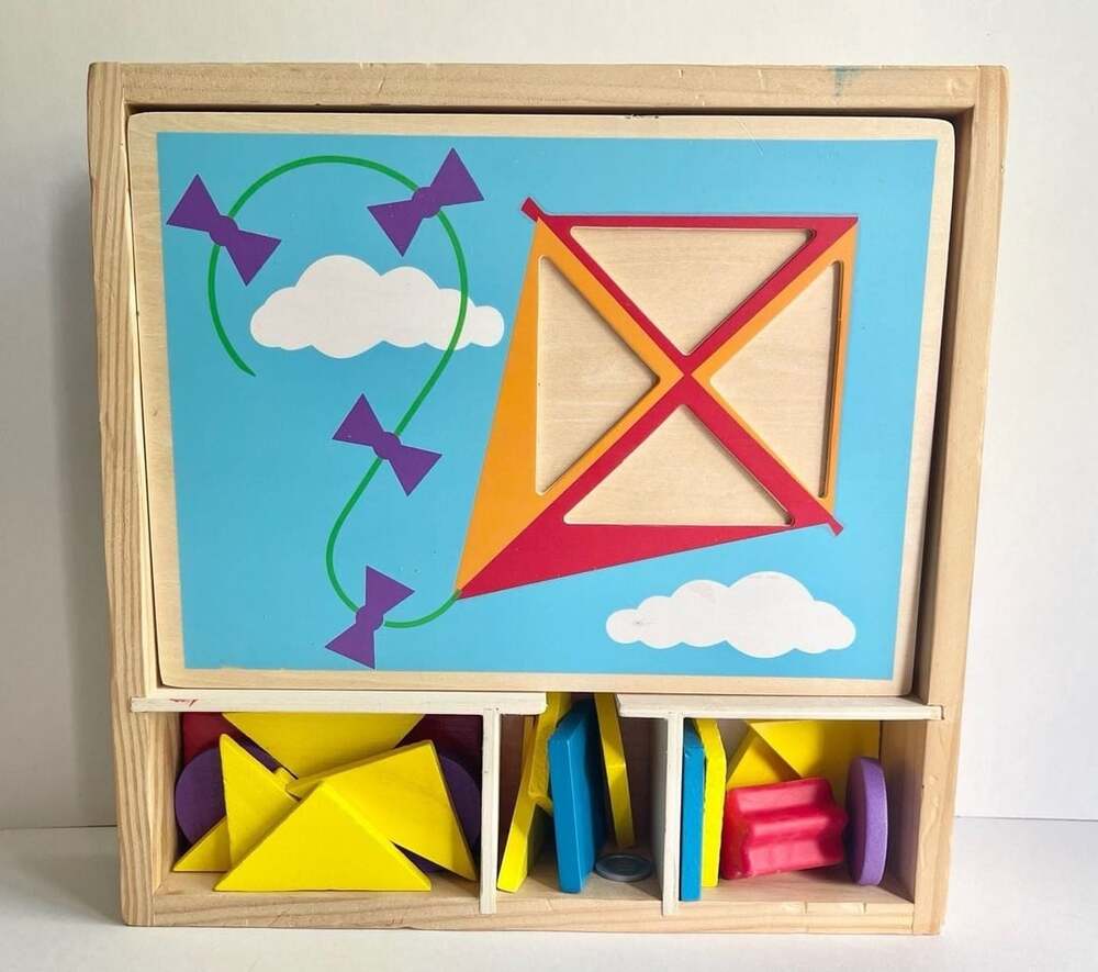 Melissa & Doug Beginner Pattern Blocks Wooden Toy Set